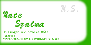 mate szalma business card
