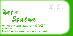 mate szalma business card